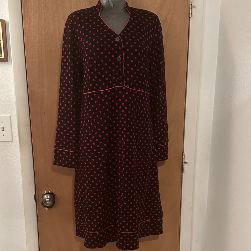 Unique Long Sleeve Black Dress with Red Dots